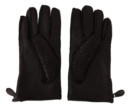 Dolce & Gabbana - Sleek Black Leather Cashmere-Lined Gloves