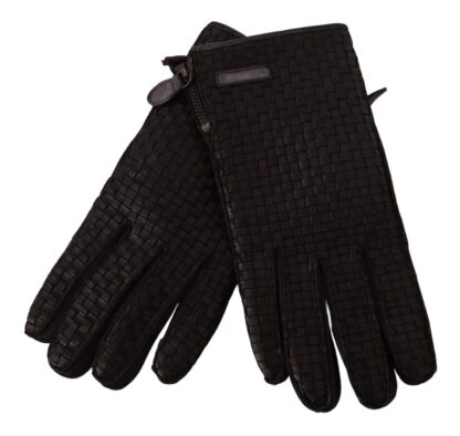 Dolce & Gabbana - Sleek Black Leather Cashmere-Lined Gloves