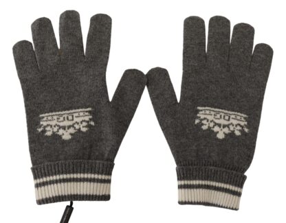 Dolce & Gabbana - Elegant Cashmere Gloves with Crown Motifs