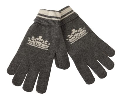 Dolce & Gabbana - Elegant Cashmere Gloves with Crown Motifs