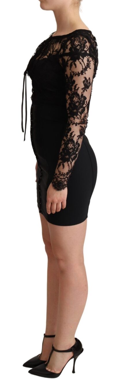 Dolce & Gabbana - Elegant Black Lace Mini-Dress Delight