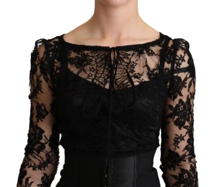 Dolce & Gabbana - Elegant Black Lace Mini-Dress Delight