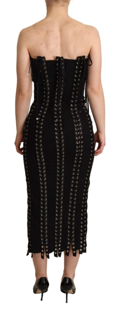 Dolce & Gabbana - Elegant Sleeveless Lace-Up Midi Dress