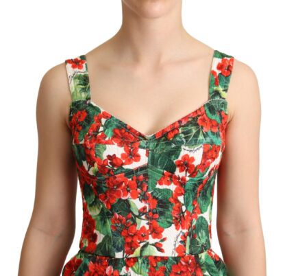 Dolce & Gabbana - Chic Red Geranium Print Sleeveless Jumpsuit