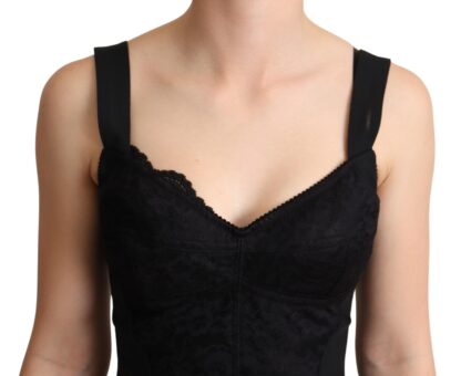 Dolce & Gabbana - Elegant Black Lace Bodysuit Corset Dress