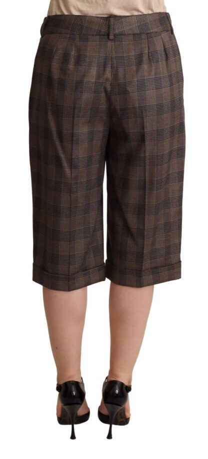 Dolce & Gabbana - Checkered Wool Bermuda Shorts in Brown