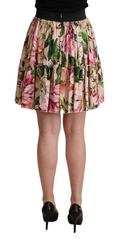 Dolce & Gabbana - Elegant Floral Silk High Waist Mini Skirt