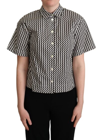 Dolce & Gabbana - Zigzag Elegance Cotton Polo Top