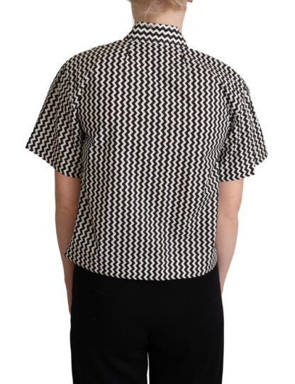 Dolce & Gabbana - Zigzag Elegance Cotton Polo Top