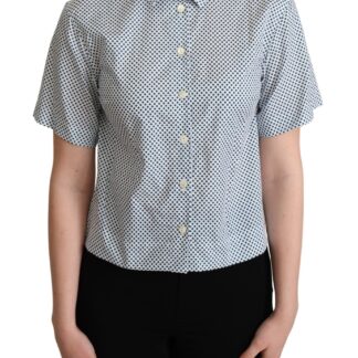 Dolce & Gabbana - Chic Monochrome Polka Dot Polo Top