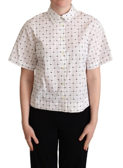 Dolce & Gabbana - Chic Monochrome Polka Dot Polo Top