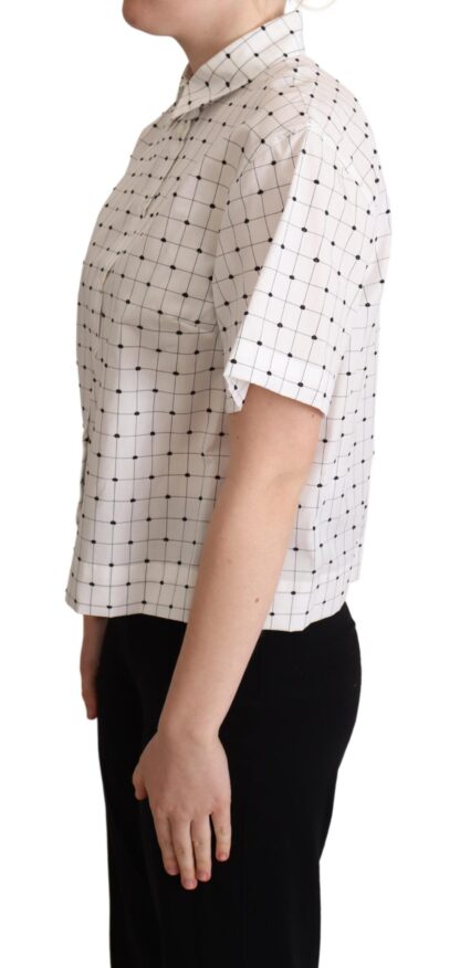 Dolce & Gabbana - Chic Monochrome Polka Dot Polo Top