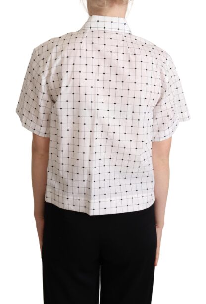 Dolce & Gabbana - Chic Monochrome Polka Dot Polo Top