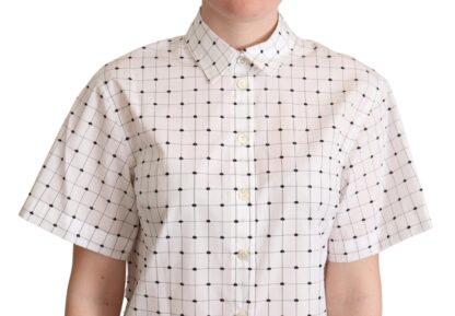 Dolce & Gabbana - Chic Monochrome Polka Dot Polo Top