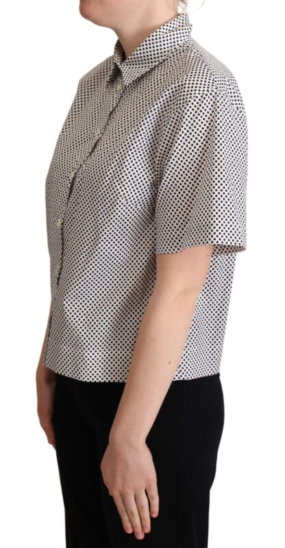 Dolce & Gabbana - Elegant Polka Dot Cotton Polo Top