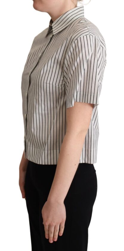 Dolce & Gabbana - Chic Monochrome Striped Polo Shirt