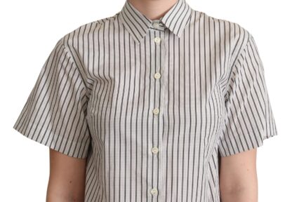 Dolce & Gabbana - Chic Monochrome Striped Polo Shirt