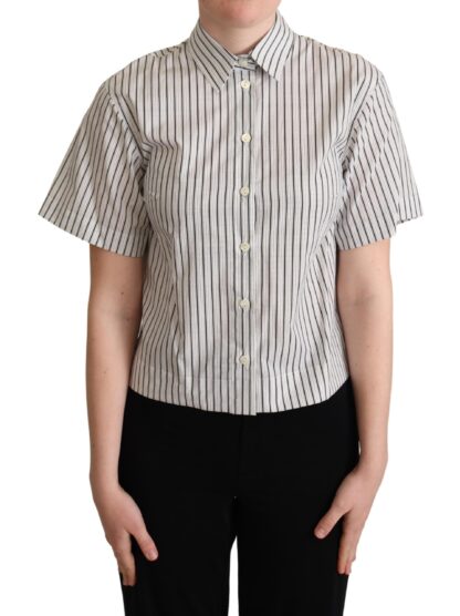 Dolce & Gabbana - Chic Monochrome Striped Polo Shirt