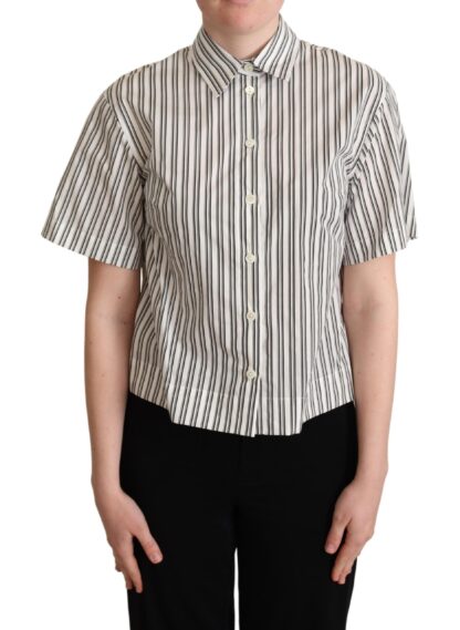 Dolce & Gabbana - Elegant Striped Cotton Polo Top