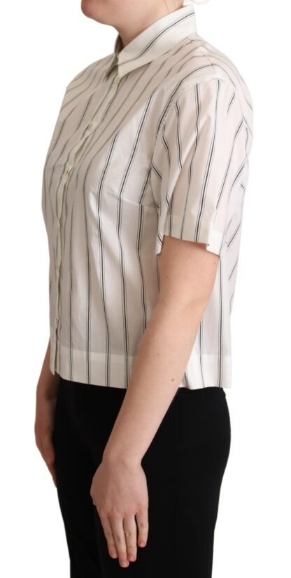 Dolce & Gabbana - Elegant Striped Cotton Polo Top