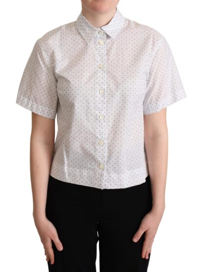 Dolce & Gabbana - Elegant Polka Dot Cotton Polo Top