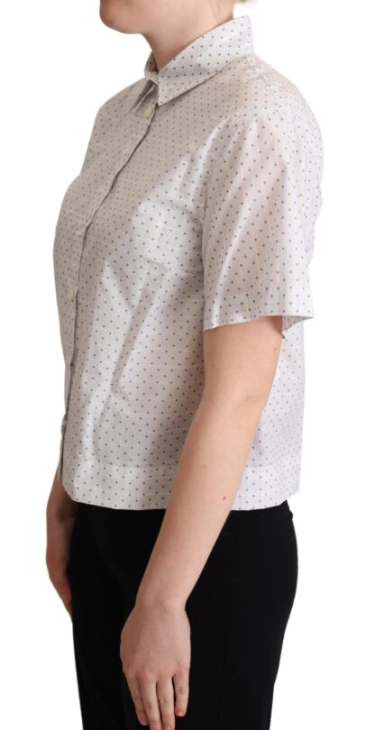 Dolce & Gabbana - Elegant Polka Dot Cotton Polo Top