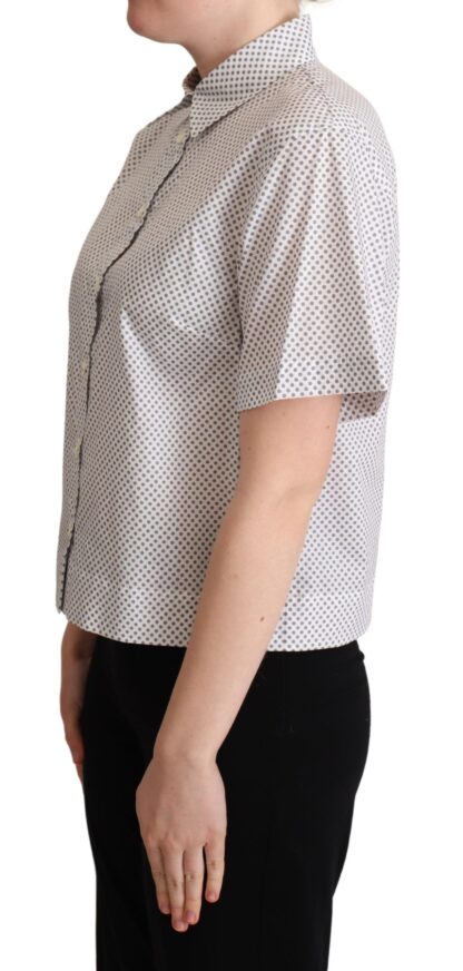 Dolce & Gabbana - Chic Gray Polka Dot Short Sleeve Polo