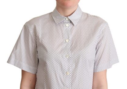 Dolce & Gabbana - Chic Gray Polka Dot Short Sleeve Polo