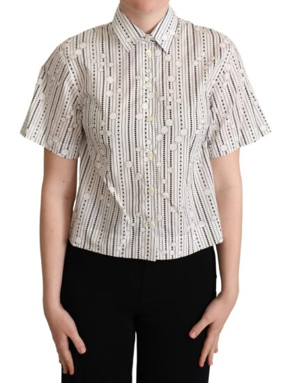 Dolce & Gabbana - Geometric Elegance Collared Polo Top