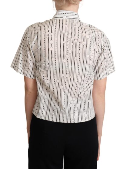 Dolce & Gabbana - Geometric Elegance Collared Polo Top