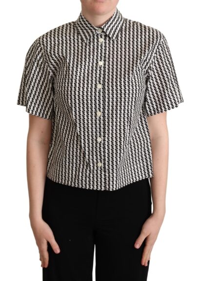 Dolce & Gabbana - Elegant Black and White Patterned Cotton Polo