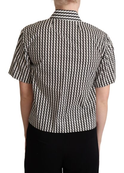 Dolce & Gabbana - Elegant Black and White Patterned Cotton Polo