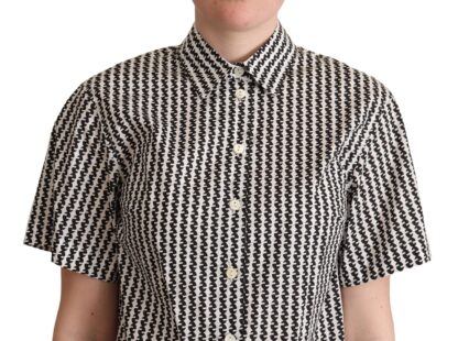 Dolce & Gabbana - Elegant Black and White Patterned Cotton Polo