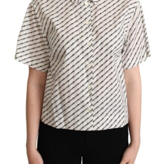 Dolce & Gabbana - Elegant Black and White Patterned Cotton Polo