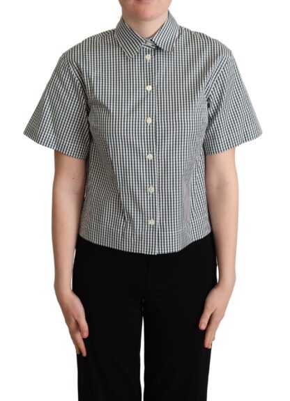 Dolce & Gabbana - Elegant Checkered Cotton Polo Top