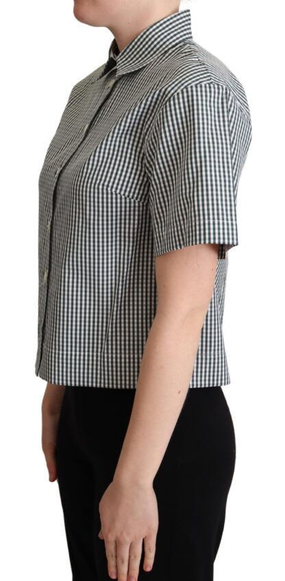 Dolce & Gabbana - Elegant Checkered Cotton Polo Top