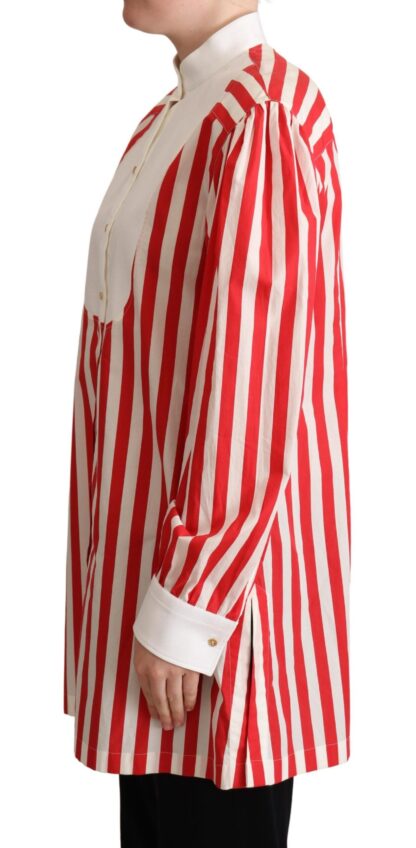 Dolce & Gabbana - Elegant Red and White Stripe Cotton Polo Top