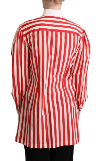 Dolce & Gabbana - Elegant Red and White Stripe Cotton Polo Top