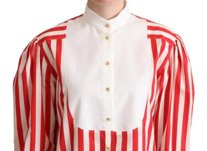 Dolce & Gabbana - Elegant Red and White Stripe Cotton Polo Top