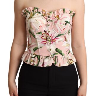 Dolce & Gabbana - Elegant Black Silk Blend Bustier Crop Top