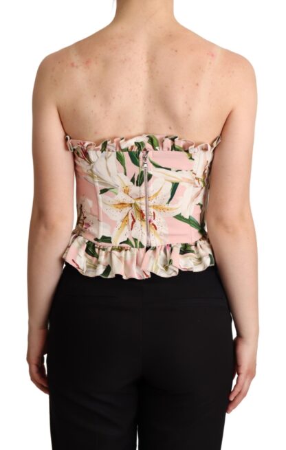 Dolce & Gabbana - Romantic Lily Print Bustier Top in Pink