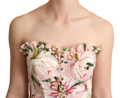 Dolce & Gabbana - Romantic Lily Print Bustier Top in Pink