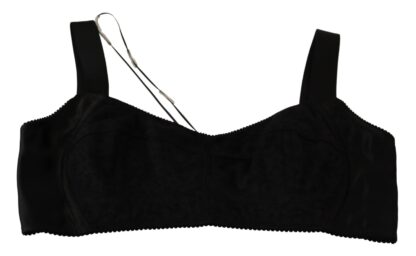 Dolce & Gabbana - Elegant Black Silk Blend Bustier Crop Top