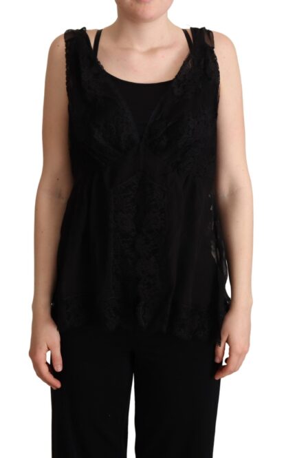 Dolce & Gabbana - Lustrous Silk-Blend Lace Trim Camisole