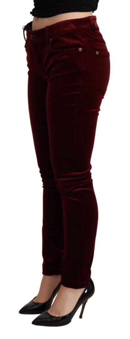 Dolce & Gabbana - Exquisite Bordeaux Red Skinny Pants