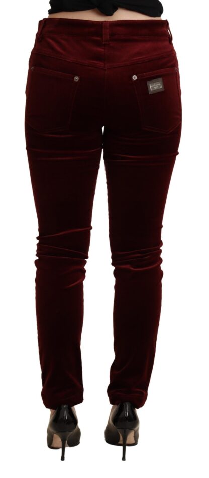 Dolce & Gabbana - Exquisite Bordeaux Red Skinny Pants