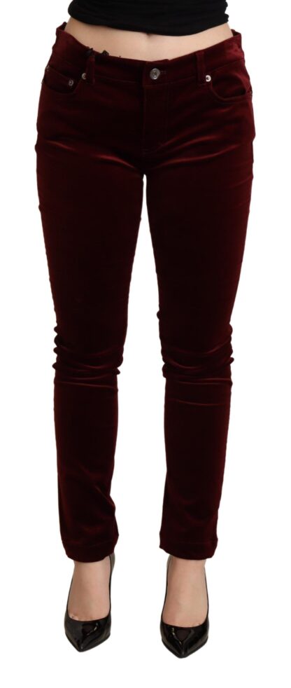 Dolce & Gabbana - Exquisite Bordeaux Red Skinny Pants