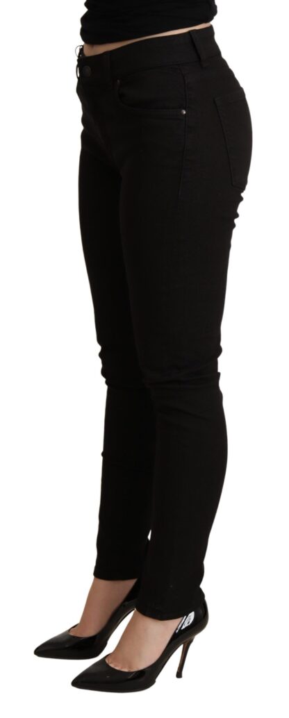 Dolce & Gabbana - Elegant Black Mid-Waist Skinny Jeans