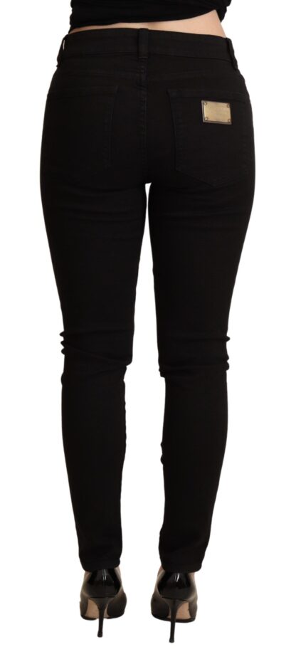 Dolce & Gabbana - Elegant Black Mid-Waist Skinny Jeans