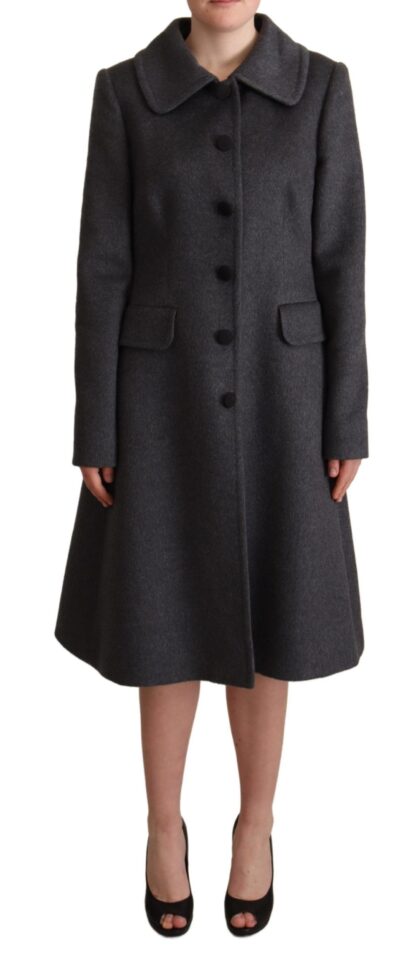 Dolce & Gabbana - Elegant Gray Cashmere Trench Coat